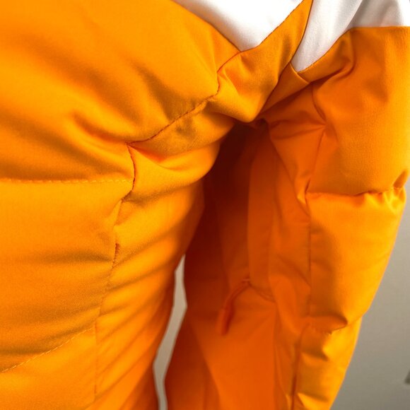 Helly Hansen Orange/White Insulated Ski Jacket RECCO Life Pocket Snow Skirt -M - Picture 6 of 16